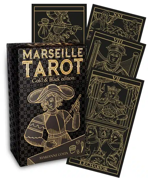Marseille Tarot Gold & Black Edition - Loja e Editora Pavão Branco