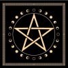 Toalha Pentagrama Fases da Lua Preta Oxford