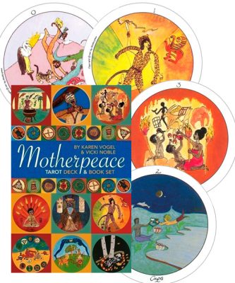 Mini Motherpeace Round Tarot Deck & Book Set